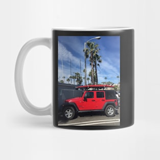 Red Jeep in Santa Barbara Mug